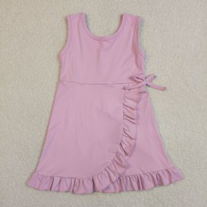 GSD1467 Conjunto de Yoga sin Mangas para Niña, Falda con Estampado de Trompetas Rosas, Ropa Deportiva para Niñas Pequeñas, Venta al Por Mayor - Product Image 4