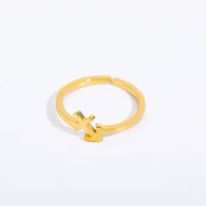 Anillo con símbolo de acero inoxidable de oro de 18K para mujer, 12 anillos con signo del zodiaco, sortija de astrología ajustable, con <span class=keywords><strong>personalidad</strong></span>, venta al por mayor - Product Image 1