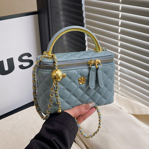Sac bandoulière vintage imperméable de luxe pour femme <span class=keywords><strong>LY</strong></span>, motif diamant multicolore, chaîne à deux fermetures éclair, logo floral de marque de créateur - Product Image 4