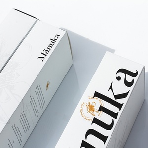 Boîte en papier personnalisée pour cosmétiques, petite, blanche, pour savon au miel et huile d'olive - Product Image 4