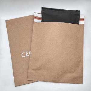 Biodegradable Paper Mailer Custom LOGO Recycle Brown Kraft Paper Mailing Bags for Shipping Eco Friendly Shipping Mailer 2 Strap - Product Image 1