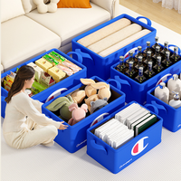 Boîte de rangement pliable en tissu non tissé, écologique et durable, pour vêtements de femmes, enfants et bébés, pour armoire et salon, à un seul niveau