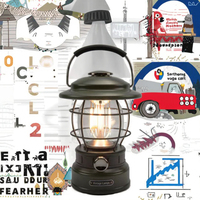 Lampe de camping LED rechargeable d'extérieur, portable, lumière chaude, étanche IP44, batterie au plomb-acide USB, certifiée CE, intensité variable, CRI 80, 50000