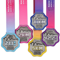 Médailles personnalisées sur mesure fabriquées en Chine, trophées de badminton, de taekwondo, de course à pied, médailles en métal par sublimation