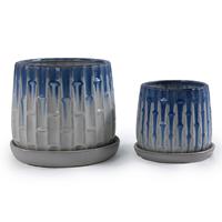 Pot de fleurs minimaliste de style varié avec plateau pour la décoration de la maison et du jardin