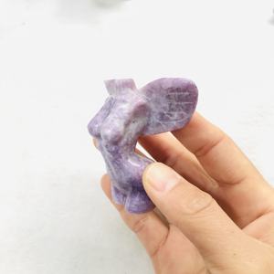 Statue d'ange fille en cristal coloré, cristaux de guérison, <span class=keywords><strong>Figurine</strong></span> corps de femme nu avec ailes - Product Image 3