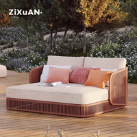 Outdoor-Sofa-Set aus Aluminium, Gartenmöbel-Set mit Sitzgelegenheiten, Balkon-Rattan-Sessel, Luxuriöse Terrassensofas mit Kaffeetisch