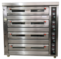 فرن تجاري ذو طابقين مع باب زجاجي مزدوج |   فرن مخبز يعمل بالغاز والكهرباء لخبز الخبز والمعجنات - Product Image 2