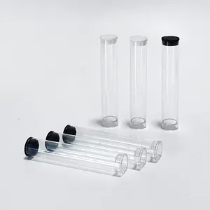 Tubos de cilindro de plástico transparente para recipiente personalizado por atacado 1ML 0,5ML