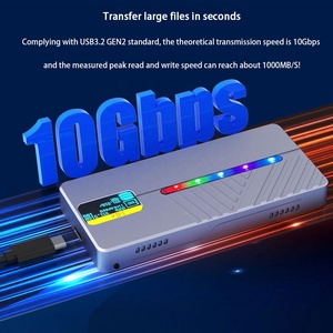 Двойной протокол NVMe M.2 SSD алюминиевый корпус 10gbps Type C USB 3,0 внешний жесткий диск смарт-экран SATA SSD совместимый - Product Image 2