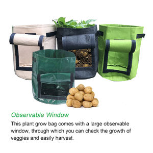 Tas penanam tomat PE tebal 10 galon kantung kecil penumbuh kentang <span class=keywords><strong>3</strong></span>/7 galon pegangan jendela panen tas tumbuh nyaman dibawa - Product Image 6