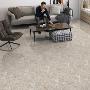 Cloudy Dyna - Azulejos de Porcelana Brillante de 24x24 Pulgadas, Efecto Mármol Blanco, Colección Digital para Pisos Interiores - Product Image 2