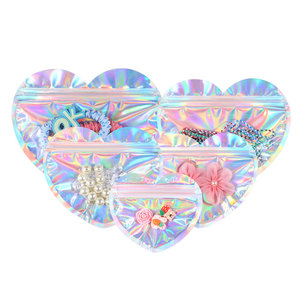 Holographic Laser OEM/ODM Custom Printed Aluminum Foil Zipper Bag with Window Resealable Food Grade <b>Packaging</b> - Product Image 6