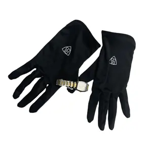 Custom logo printed black microfiber jewelry cleaning gloves