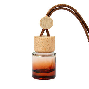 5ML Mini Round Shape <b>Car</b> Hanging Wooden Screw Cap <b>Diffuser</b> Perfume Bottles - Product Image 2