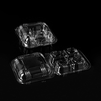 Boîte en plastique transparente à 2/4/6 compartiments, boîte à tartelettes aux œufs pour supermarché, boulangerie, boîte à desserts jetable, contenants à gâteaux, emballage en gros