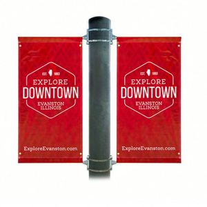 Custom Vinyl Banner Street Light Pole Banners <b>Brackets</b> 18OZ Heavy Duty Outdoor Banner for Campaign - Product Image 1