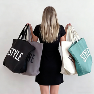 High Quality Plain Fashion Shopping Bag With Custom Printed Logo for Travel Reusable Extra Large ECO-Friendly Canvas Tote Bag