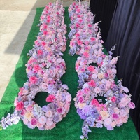 Guirlande florale rose réaliste en soie artificielle OLER pour décoration de mariage et de la fête des mères, centres de table