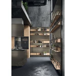 Limón <span class=keywords><strong>Simple</strong></span> Ideas Estándar Diseño personalizado Gabinetes de cocina de color verde mate con Isla Cocina de gama alta - Product Image 3