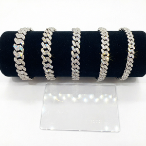 Bracelets chaîne en moissanite de luxe KIVORA, argent 925 plaqué rhodium, taille brillant ronde, unisexe, pour tous les jours - Product Image 1