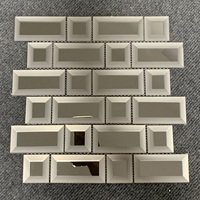 Ubin Mosaik Kaca Datar Cermin Bevel Modern Tahan Air Tebal 4mm untuk Dinding Interior Hotel & Dekorasi Latar Belakang TV KTV