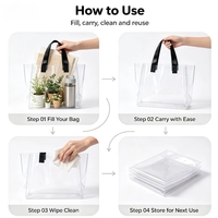 Sac fourre-tout en plastique soudé par ultrasons en stock, livraison rapide, sac à main
