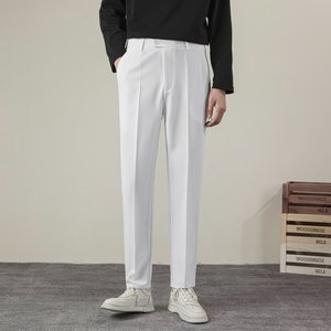 Pantalones Casuales Rectos de Color Sólido para Hombre, Moda Verano, Clásicos, Casuales de Negocios, Ropa de Marca Masculina, Pantalones de <span class=keywords><strong>Traje</strong></span> Clásicos Ajustados - Product Image 1
