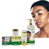 Lait éclaircissant puissant au glutathion avec extrait d'herbes pour éclaircir la peau noire, ensembles de soins de la peau, logo OEM modifiable