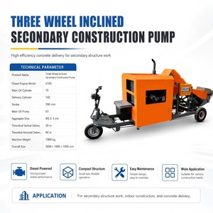 Triciclo portátil con motor diésel 4100, alcance de 90 m, bomba diésel de 63 m³ para proyectos en pequeñas ciudades. - Product Image 1