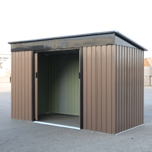 Abri <span class=keywords><strong>de</strong></span> jardin métallique extérieur 9x4 pieds, design incliné, directement <span class=keywords><strong>de</strong></span> l'usine, kit <span class=keywords><strong>de</strong></span> rangement pour outils <span class=keywords><strong>et</strong></span> vélos avec <span class=keywords><strong>porte</strong></span> à accès facile - Product Image 4