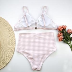 ชุดบิกินี่ลายเสือดาวแบบผูกคอและกางเกงว่ายน้ำวีสตริง 1 ชิ้น ชุดว่ายน้ำผู้หญิงเซ็กซี่ โลโก้ด้านหน้า ระบายอากาศได้ดี แห้งเร็ว - Product Image 5