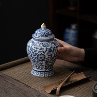 Élégante boîte à thé en céramique peinte à la main, hermétique, avec couvercle, en porcelaine, pour la conservation des feuilles de thé et la protection contre l'humidité