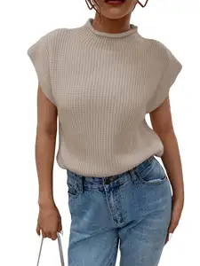 Nhà Máy Bán Sỉ Womens Thời Trang 2024 Hợp Thời Trang Ngắn Tay Áo Tops Áo Len Giản Dị Crewneck Áo Thun Áo Dệt Kim Áo