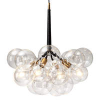 Lustre globe rétro classique blanc, ampoule E27, verre transparent, lampe suspendue