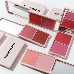 ขายส่ง 2 In1 สูงเม็ดสีแก้มกันน้ํายาวนาน Blush ฉลากส่วนตัว Bronzer Blush Palette