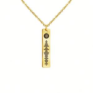 Drop Shipping Spotify Song Poster Collier pour bijoux en acier inoxydable Cadeau personnalisé Gravure Audio Track Colliers - Product Image 1