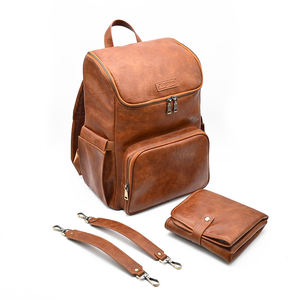 <span class=keywords><strong>Sac</strong></span> à <span class=keywords><strong>langer</strong></span> de voyage en cuir vegan gris vintage personnalisé de qualité supérieure avec logo - Product Image 6