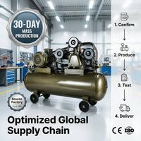 Compresseur d'air à piston industriel robuste à entraînement par courroie, refroidi par air, 3KW 4HP 380V, capacité 90L, pression 8 bars, pour atelier professionnel