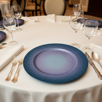 Assiettes de présentation de luxe dorées de 13 pouces en gros pour mariage, motif personnalisé, réutilisables, durables, pour la décoration de fêtes à domicile et d'événements de mariage