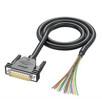 Cable de extensión serie DB9/15/25 24AWG macho y hembra RS232, conector chapado en oro con arnés de cable de extremo de cable desnudo