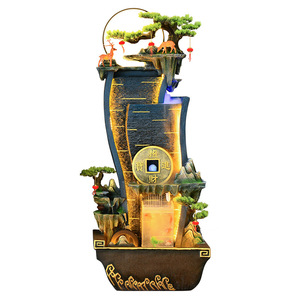 Fuente de agua de resina estilo chino, Feng Shui, bonsái, decoración para el hogar u oficina con luz LED para el Año Nuevo Chino - Product Image 5