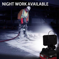 Lampe de travail LED blanche rechargeable 20V 3000LM haute luminosité avec interrupteur, indice de protection IP55, garantie 1 an, pour chantier