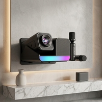 HT36 PRO Microphone Karaoké 3-en-1 2K Projecteur Double Micro Home Cinéma Android 11 1 Go RAM 8 Go ROM 120 Lumens