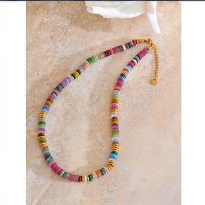 Collar Largo Bohemia de Acero Inoxidable con Baño de Oro Real de 18K PVD, No se Deslustra, con Cuentas de Cristal, Venta al por Mayor para Mujeres y Niñas - Product Image 4