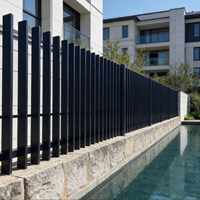 PRINCETON METAL Residentie Poedercoating Roestvrij 3D Picket Aluminium Privacy Verticale Schuttingpanelen Blade Fencing voor Commercieel Gebruik