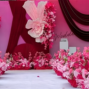 <span class=keywords><strong>Kit</strong></span> de toile de fond géante moderne en fleurs de papier, faite à la main, installation facile pour mariage, Saint-Valentin, fête, mur, centre commercial, design écologique saisonnier - Product Image 2