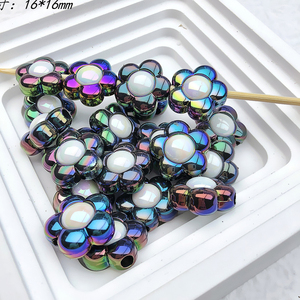 200pcs <strong>Black</strong> and White Contrast Acrylic Round <strong>Beads</strong> Sweet Cool Butterfly Love Resin <strong>Beads</strong> for DIY Hand Stringing - Product Image 2