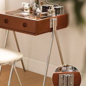 LE Nordic Solid Wood <b>Dressing</b> <b>Table</b> Antique Style Wooden Bedroom Makeup French <b>Retro</b> Small-sized Storage Makeup <b>Table</b> - Product Image 2