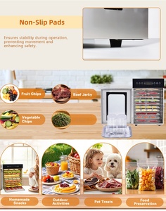Déshydrateur alimentaire commercial en acier inoxydable 304 <span class=keywords><strong>de</strong></span> qualité industrielle, séchoir à 6 plateaux avec porte en verre trempé - Product Image 5